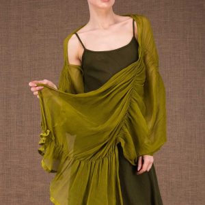 Green silk shawl CUMULUS