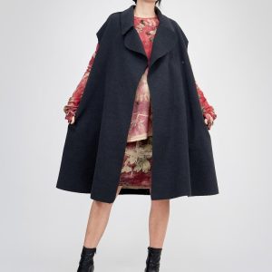 Gilet gris anthracite long sans manches pour femme PARIS