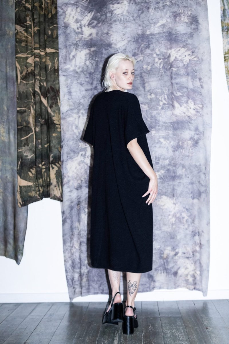 Gilet noir long pour femme en laine JAZ – Image 5