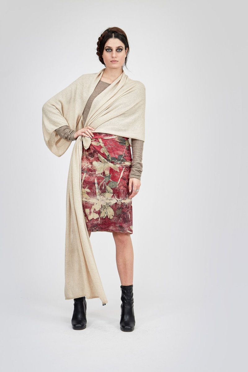 Châle blanc cassé grand en cachemire COCON – Image 3