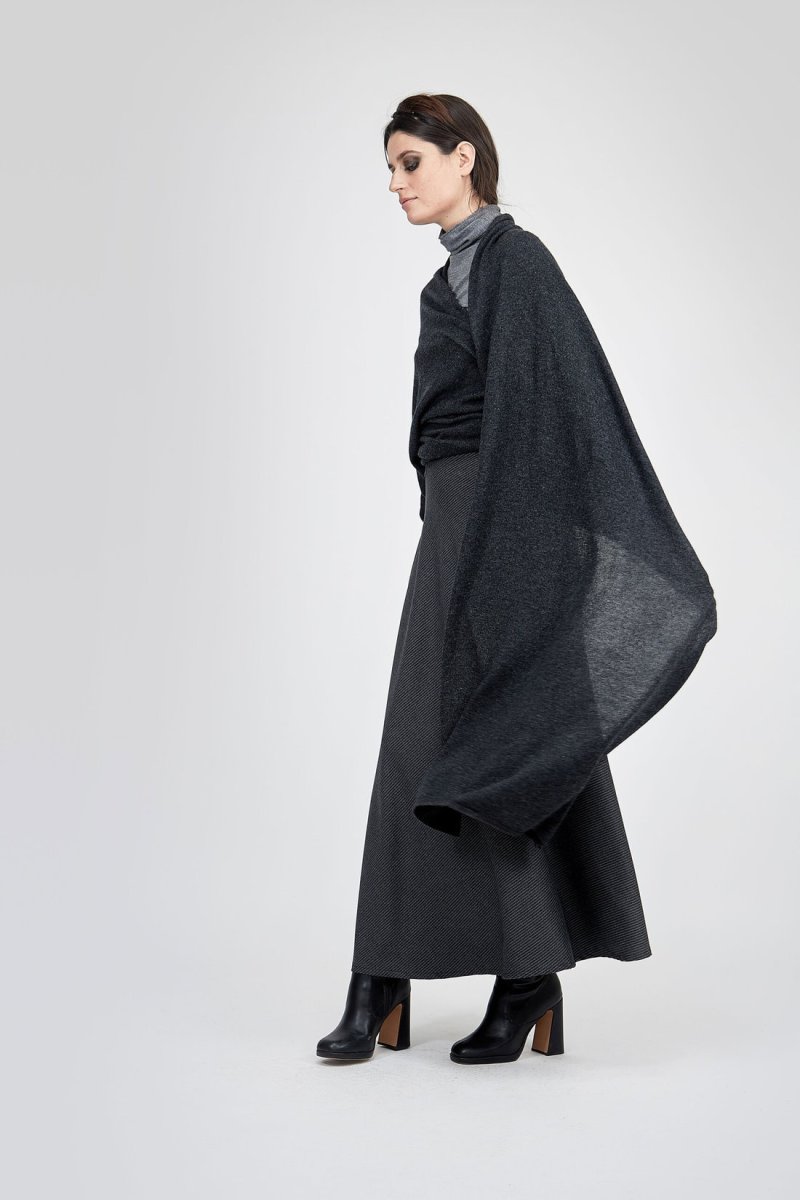 Charcoal gray cashmere shawl COCON – Image 4