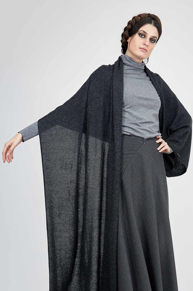 Charcoal gray cashmere shawl COCON – Image 5
