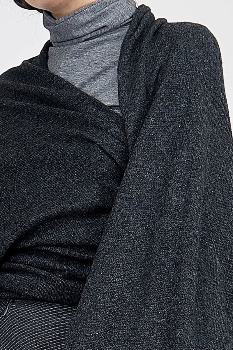 Charcoal gray cashmere shawl COCON – Image 3