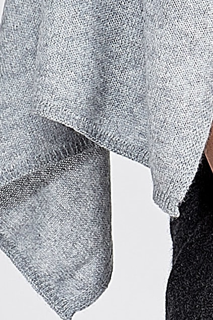 Châle gris grand en cachemire COCON – Image 7