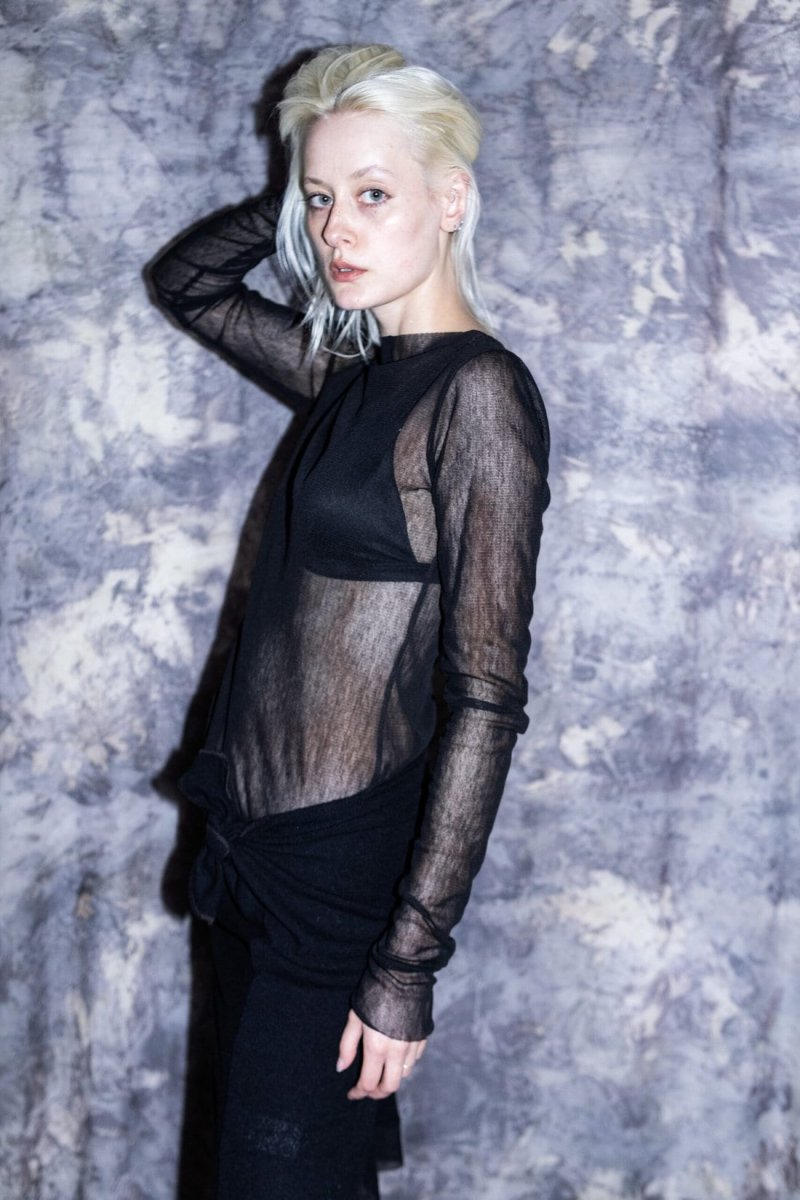 Black fishnet top for women MAMBO – Image 3