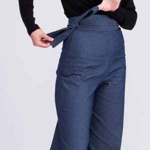 Pantalon bleu large en jean pour femme HYPENA
