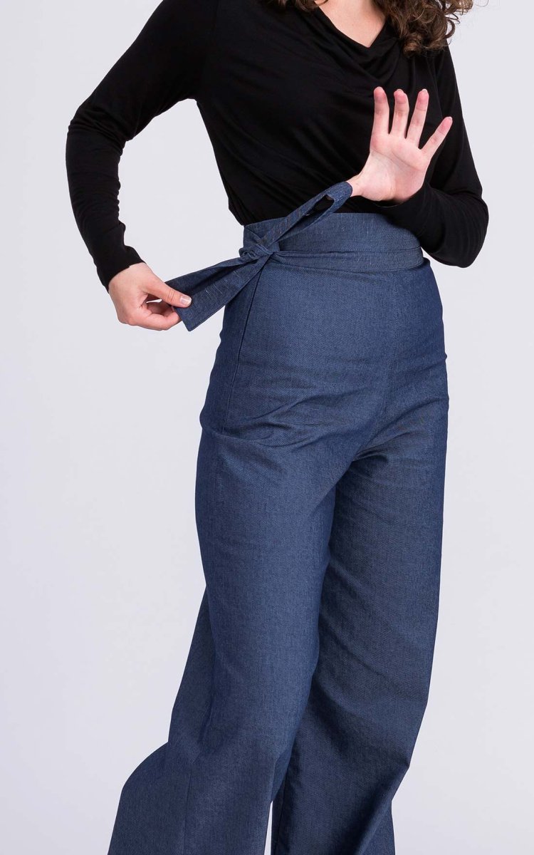 Pantalon bleu large en jean pour femme HYPENA