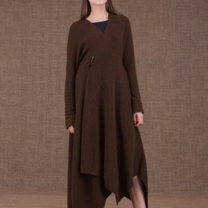 Brown wool dress coat ILULISSAT