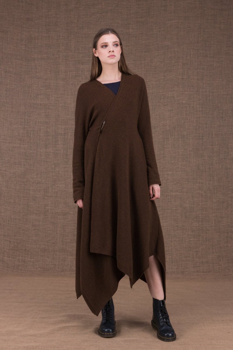 Brown wool dress coat ILULISSAT