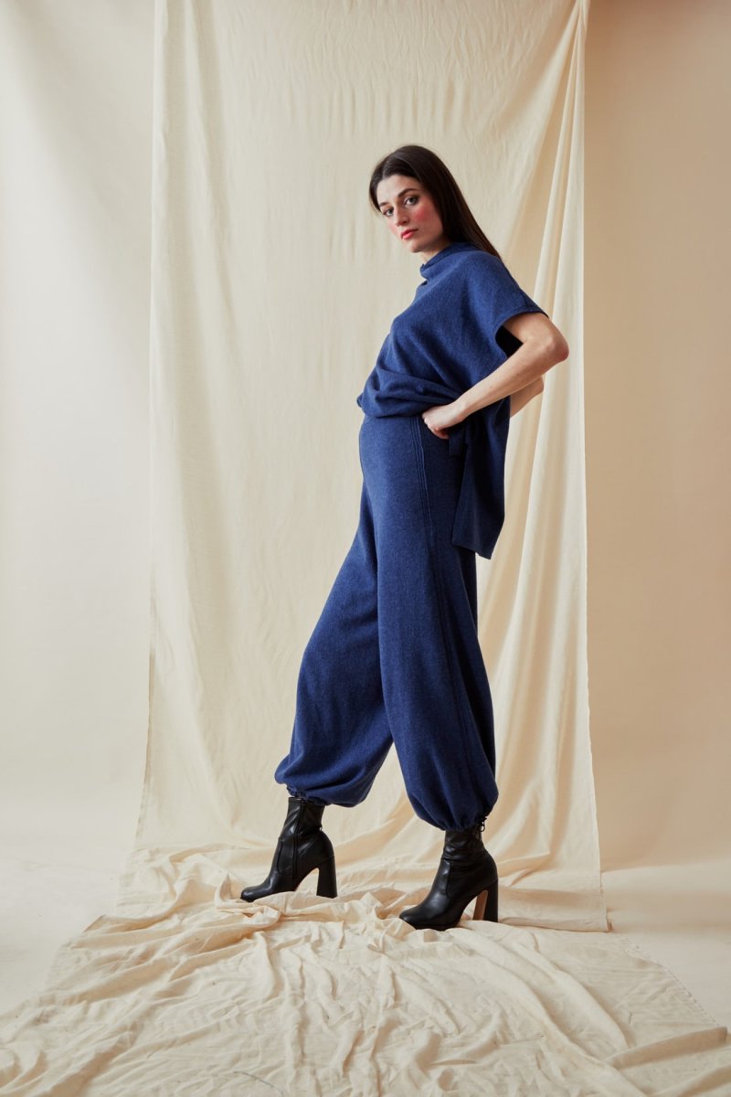 Jogging bleu en laine pour femme KOS – Image 4