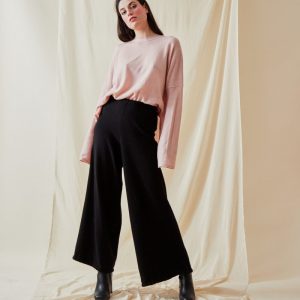 Black wool jogging trousers for women KOS