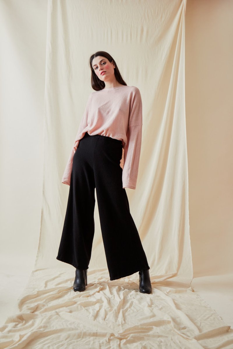 Black wool jogging trousers for women KOS