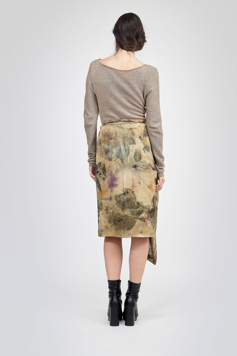 Khaki printed silk pareo skirt DREAM – Image 6