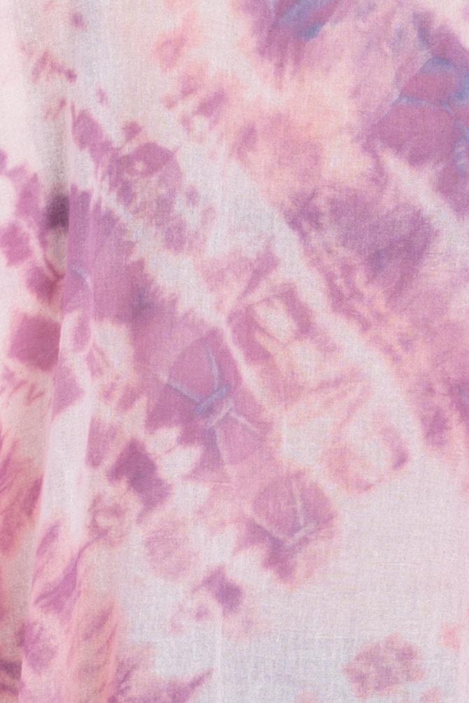 Pink midi printed organic cotton kimono jacket for women AURORE – Image 3