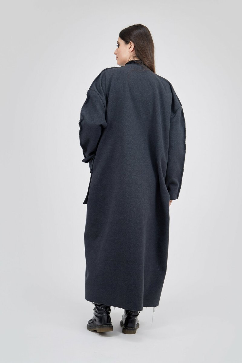 Grey long coat for women WOJAK – Image 5