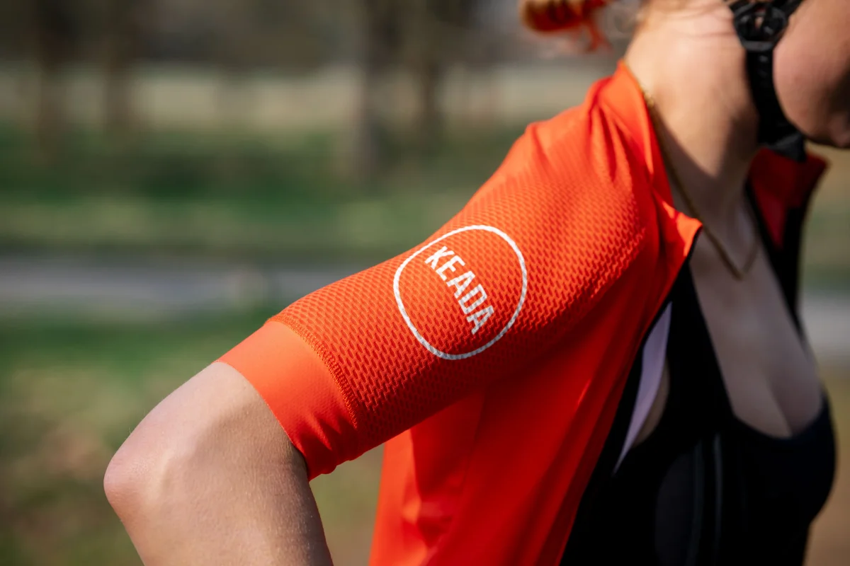 Women's Essential Short Sleeved Cycling Jersey - Orange – Image 3