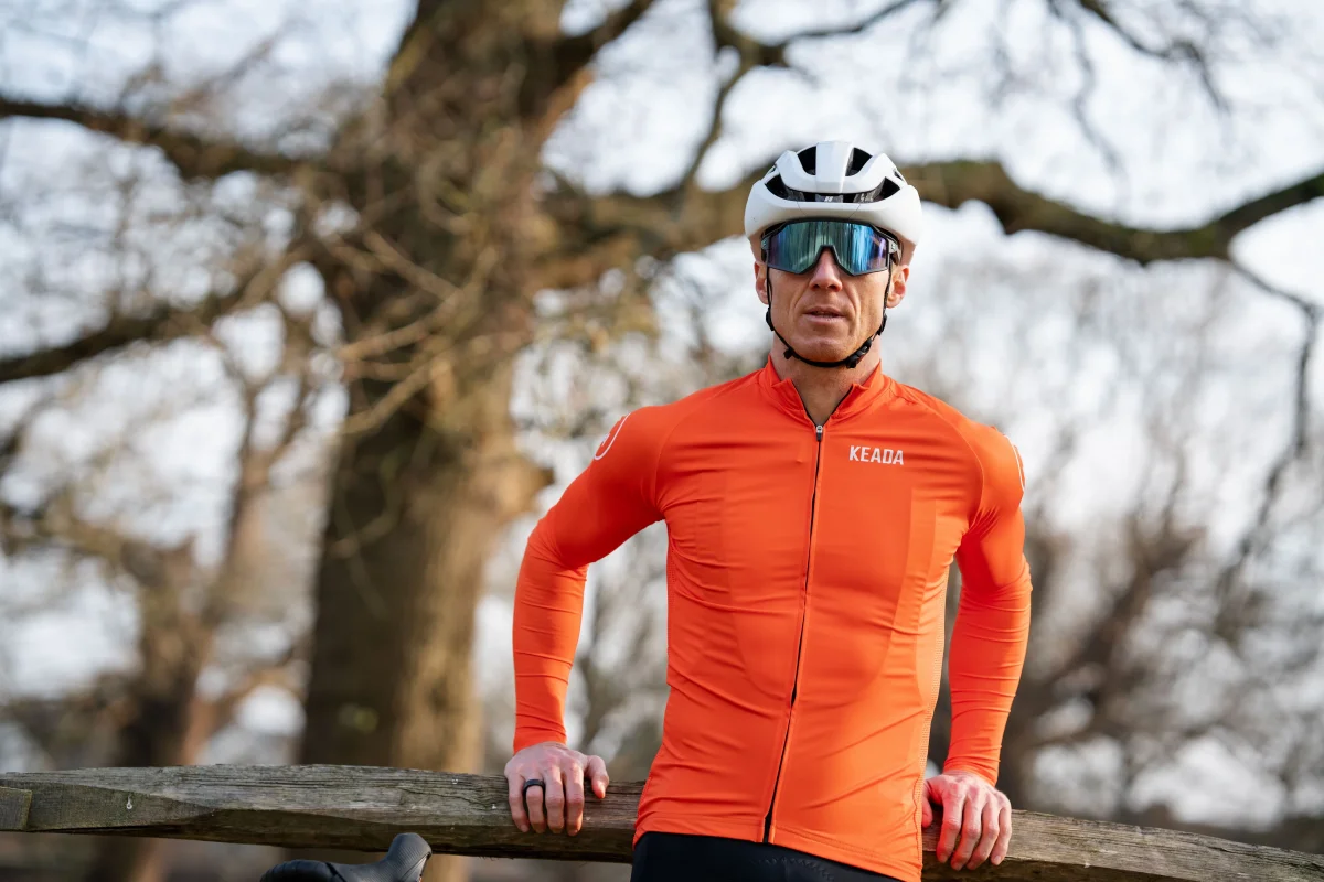 Men's Essential Long Sleeved Cycling Jersey - Orange – Image 3