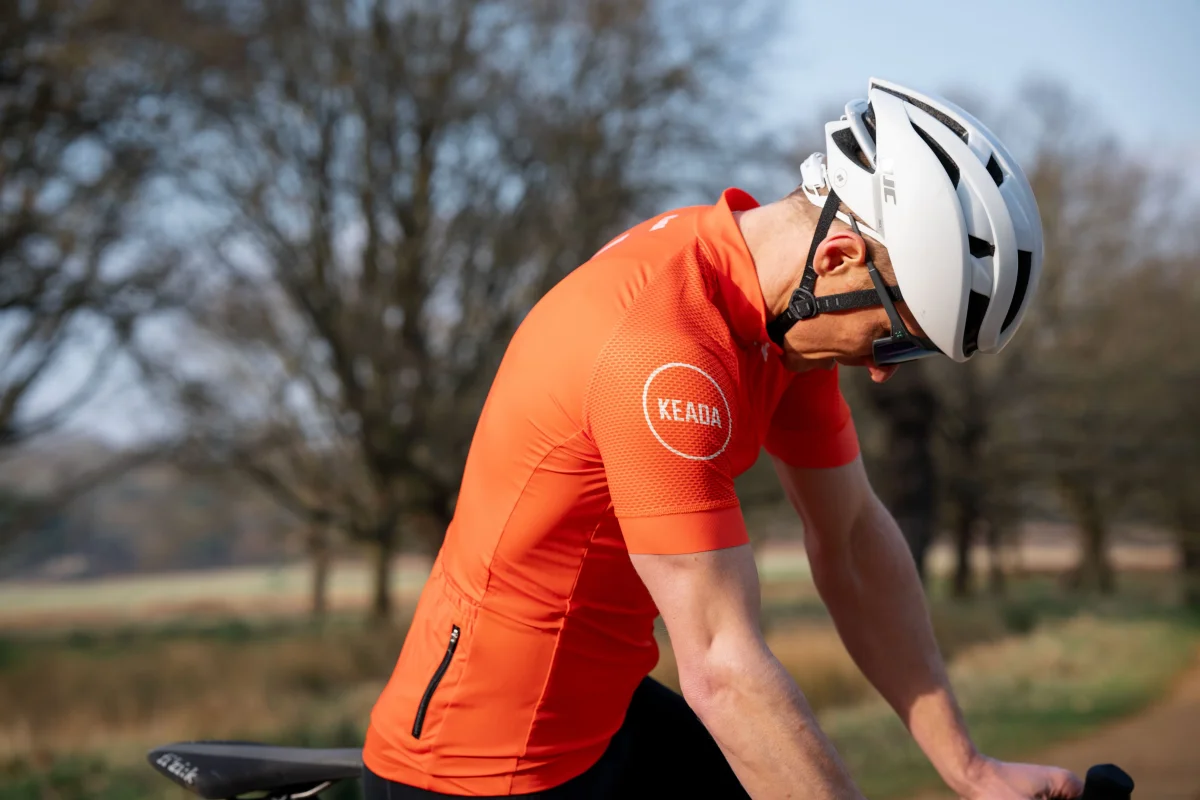 Men's Essential Short Sleeved Cycling Jersey - Orange – Image 3