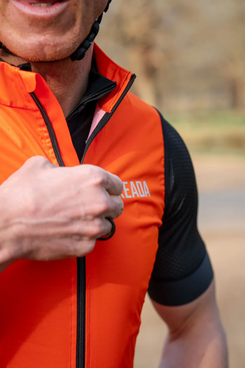 Men's Essential Cycling Gilet - Orange – Image 3