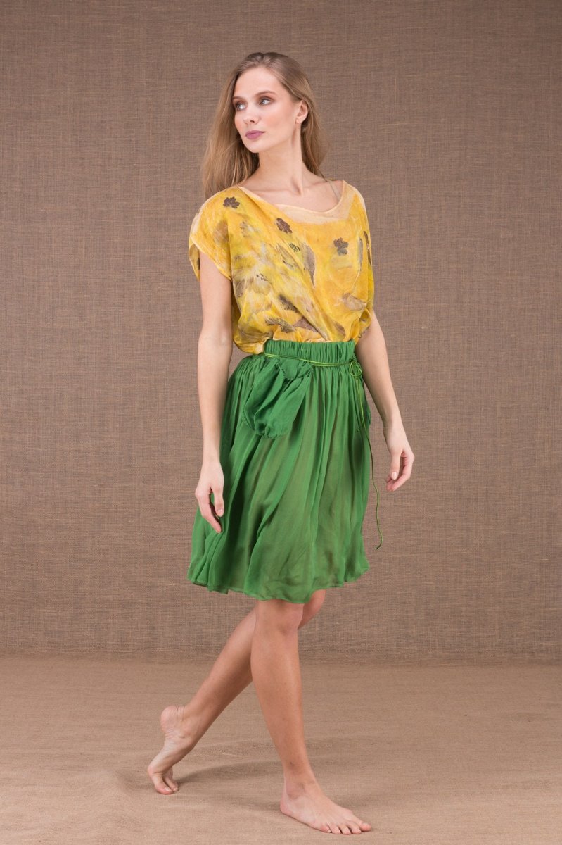 Green short chiffon skirt MISIA – Image 3