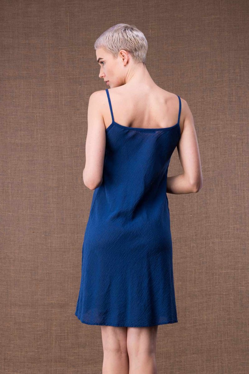 Robe bleue courte en coton bio MIAMI – Image 5