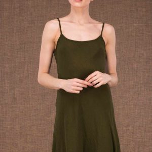 Robe kaki courte en coton bio MIAMI