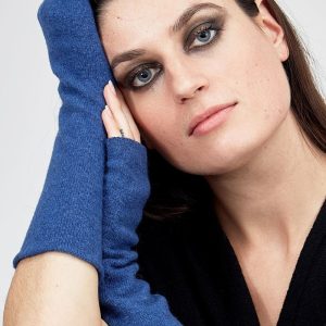 Bleu wool mittens for women LYNX