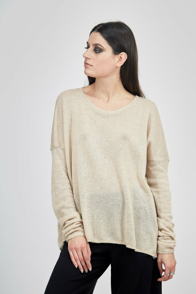 Off white large cashmere sweater for women COALA