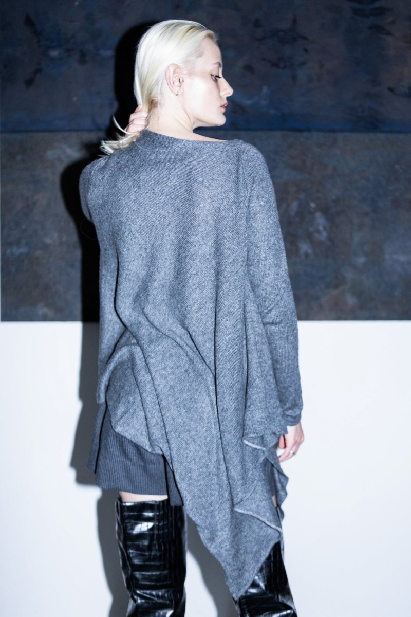 Gray cashmere tunic sweater for women MICHA – Image 6