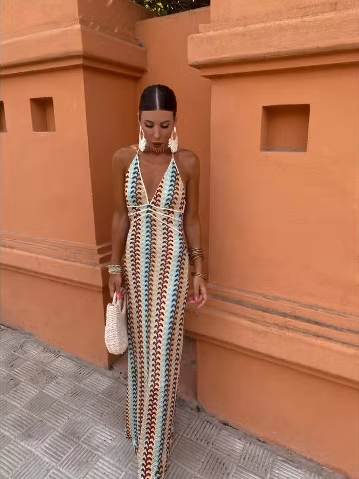 Robe Longue De Plage Multicolore