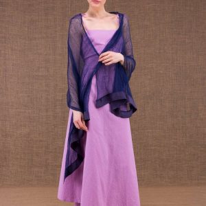Cobalt blue organic cotton gauze shawl SIRRO