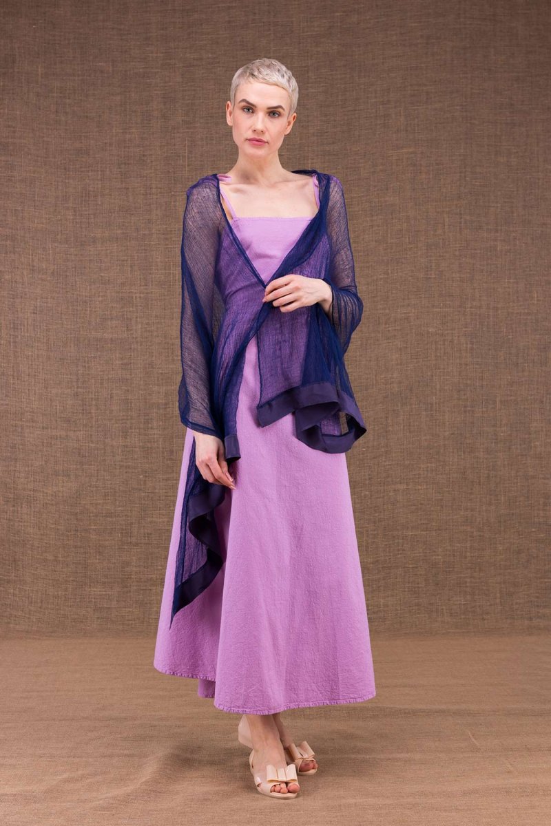 Cobalt blue organic cotton gauze shawl SIRRO – Image 2