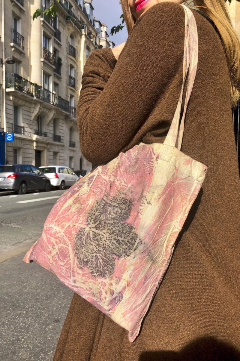 Pink printed organic cotton TOTE BAG – Image 3