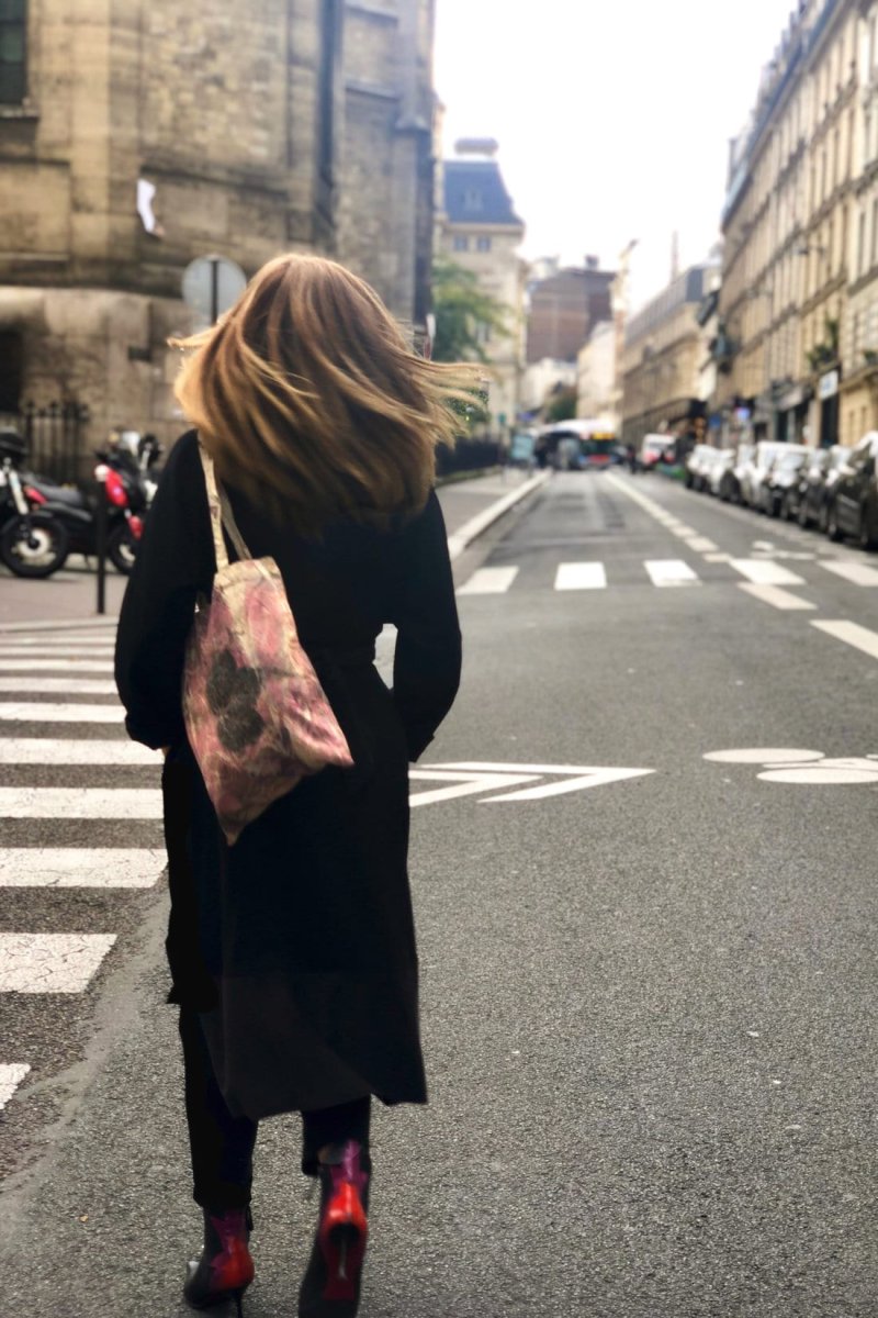 Pink printed organic cotton TOTE BAG – Image 4