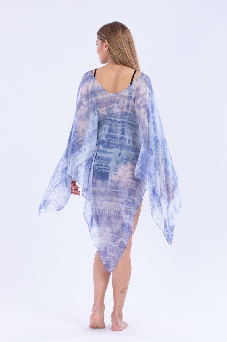 Blue tie-dyed silk tunic for women SKY – Image 4