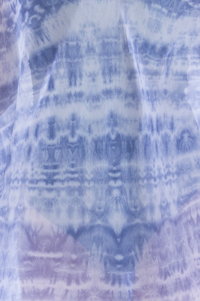 Blue tie-dyed silk tunic for women SKY – Image 5