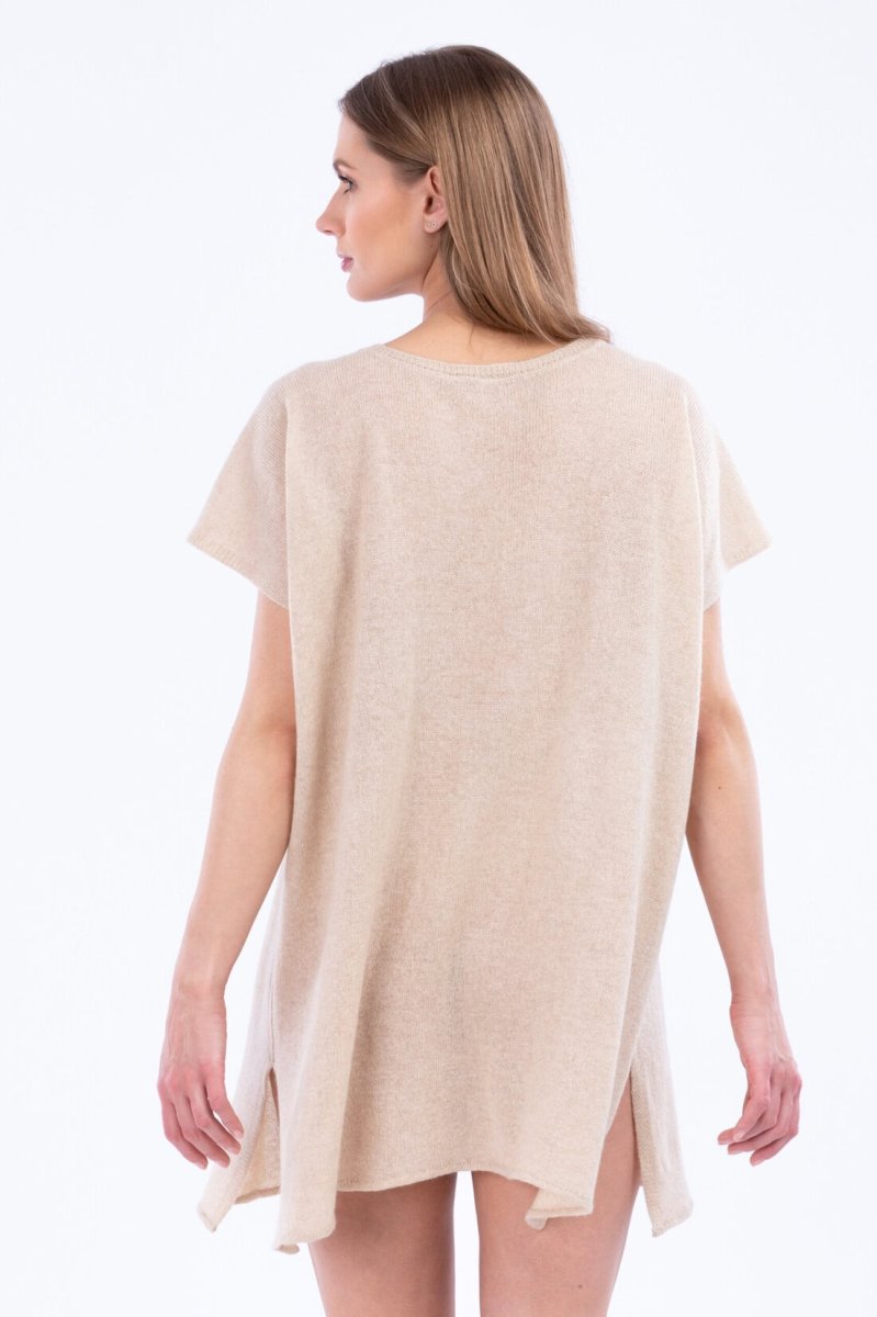 Tunique beige large en cachemire pour femme MOA – Image 5
