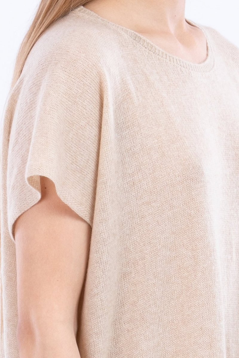 Tunique beige large en cachemire pour femme MOA – Image 6