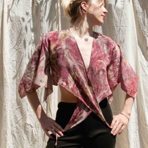 Pink hand-printed wrap-around jacket CHLOE