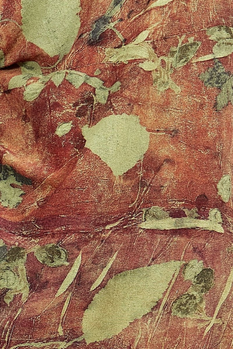 Veste kimono marron pour femme en laine imprimée ISADORA – Image 7