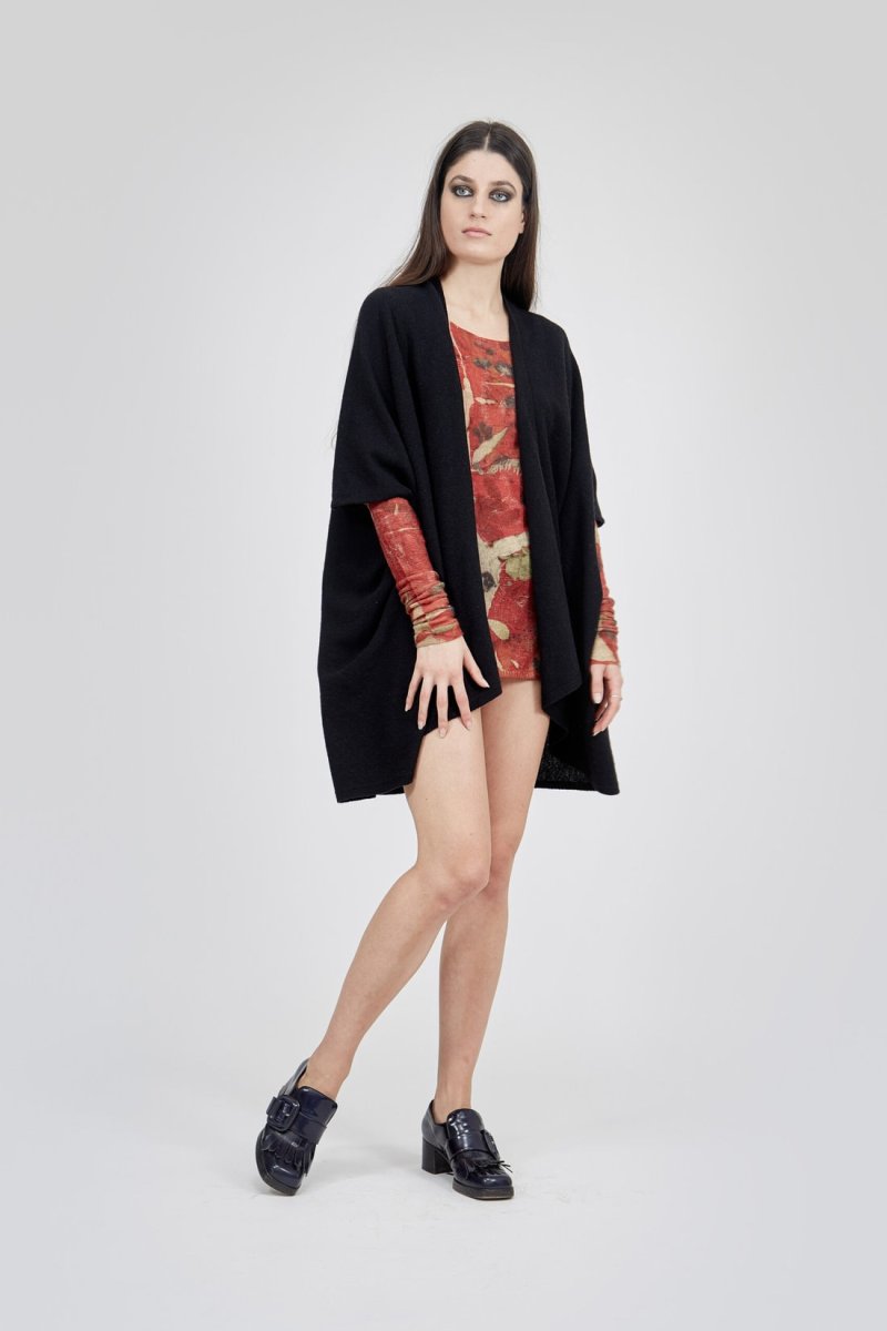 Veste noire large pour femme en laine LADY – Image 3