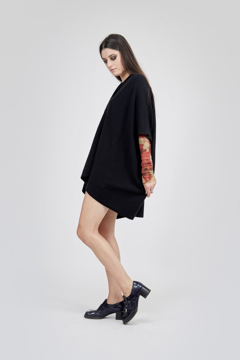 Veste noire large pour femme en laine LADY – Image 4