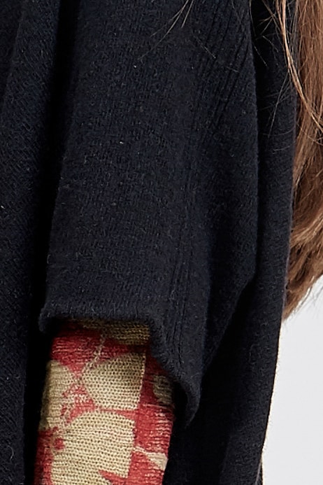 Veste noire large pour femme en laine LADY – Image 5