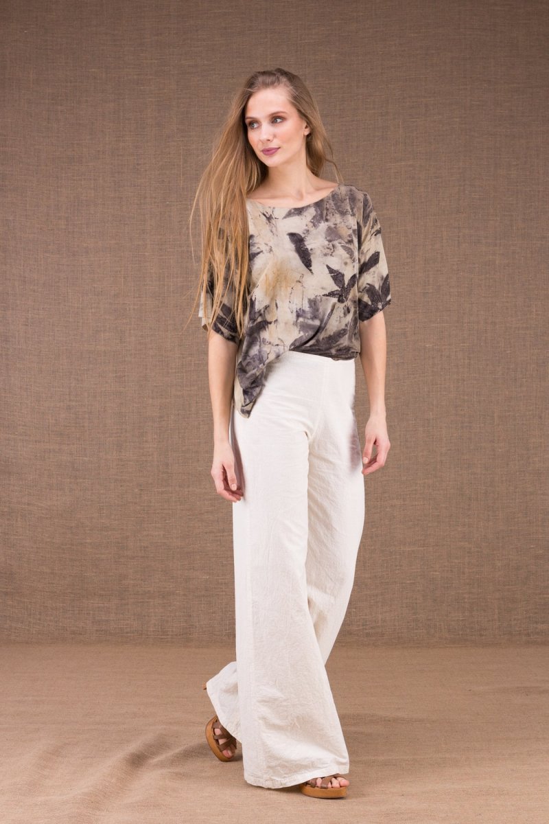 Off white large organic cotton trousers for women WOW – Image 3