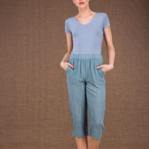 Blue organic cotton trousers for women WIATR