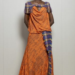 Ensemble haut + jupe en tissu imprimé wafa pieds de poule