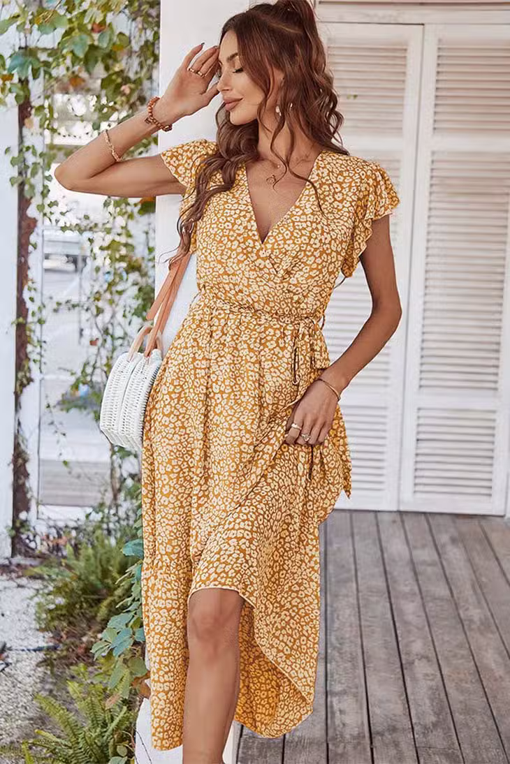 Robe Bohème Chic Jaune Poudre