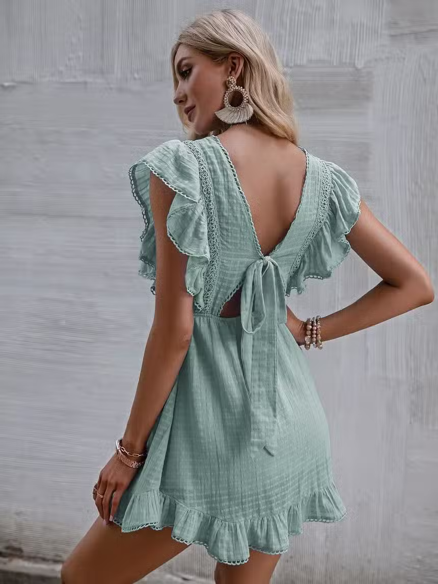 Robe Bohème Chic Vert D’eau – Image 4