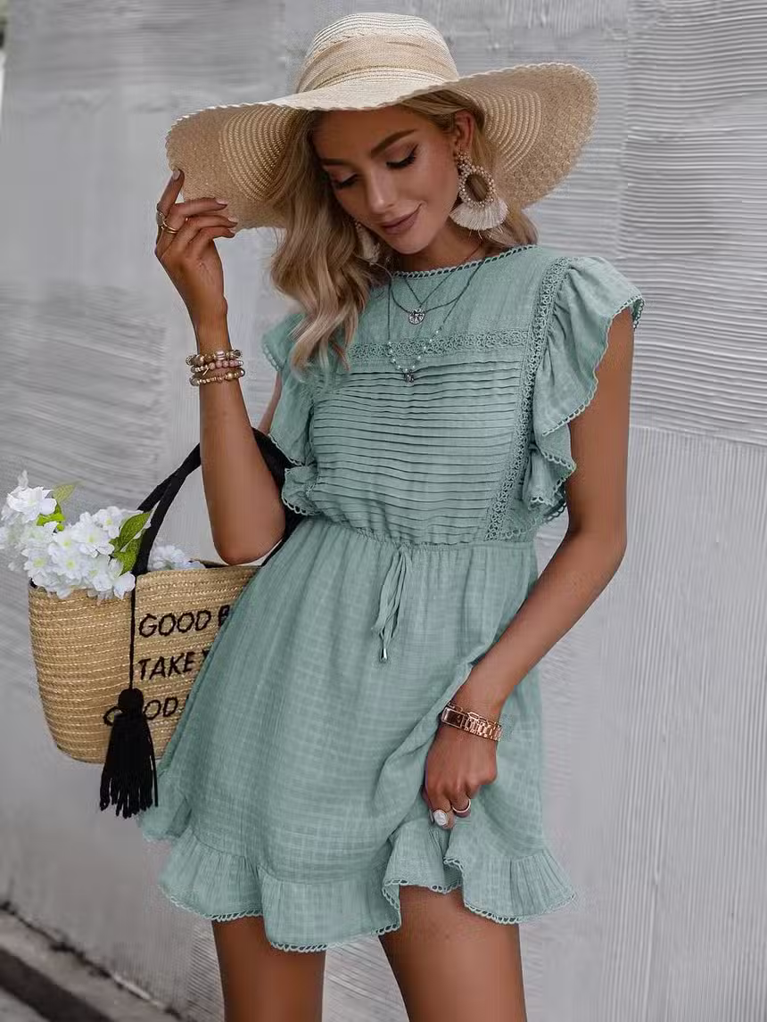 Robe Bohème Chic Vert D’eau – Image 6
