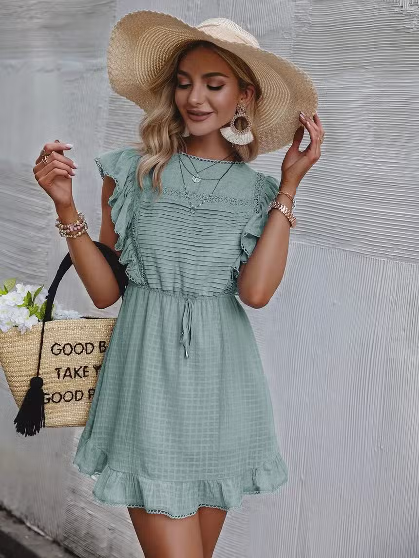 Robe Bohème Chic Vert D’eau – Image 2